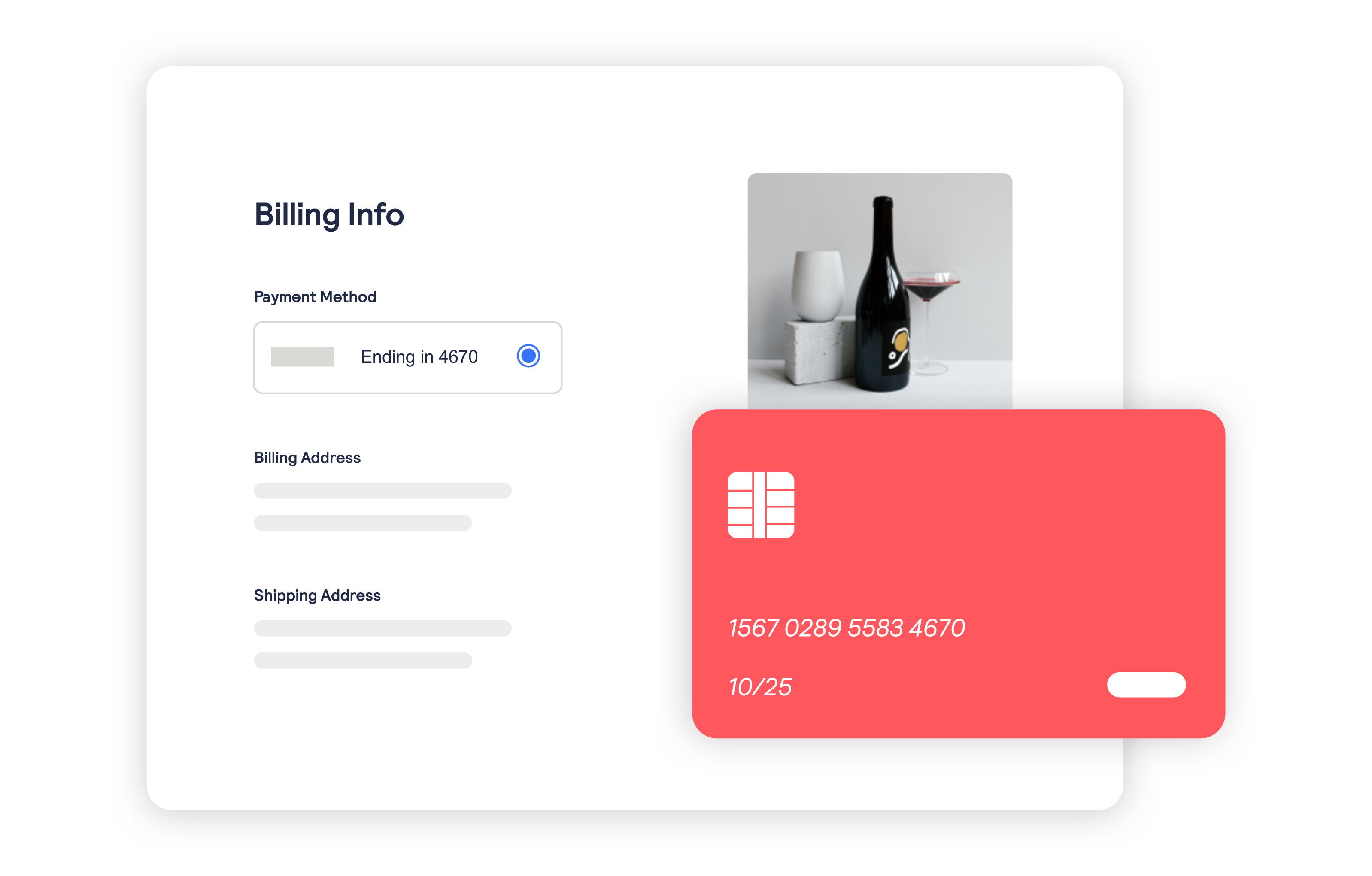 Billing information screen